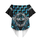 Aotearoa Ngati Kahungunu Personalised Off Shoulder Wrap Waist Top Maori Iwi Poutama Puhoro Tattoo
