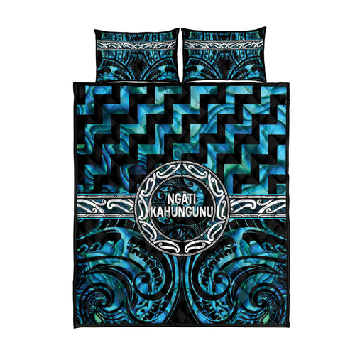 Aotearoa Ngati Kahungunu Quilt Bed Set Maori Iwi Poutama Puhoro Tattoo