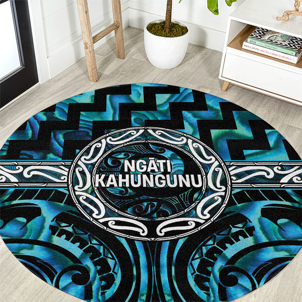 Aotearoa Ngati Kahungunu Round Carpet Maori Iwi Poutama Puhoro Tattoo