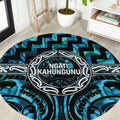 Aotearoa Ngati Kahungunu Round Carpet Maori Iwi Poutama Puhoro Tattoo