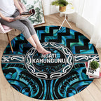 Aotearoa Ngati Kahungunu Round Carpet Maori Iwi Poutama Puhoro Tattoo