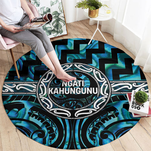 Aotearoa Ngati Kahungunu Round Carpet Maori Iwi Poutama Puhoro Tattoo