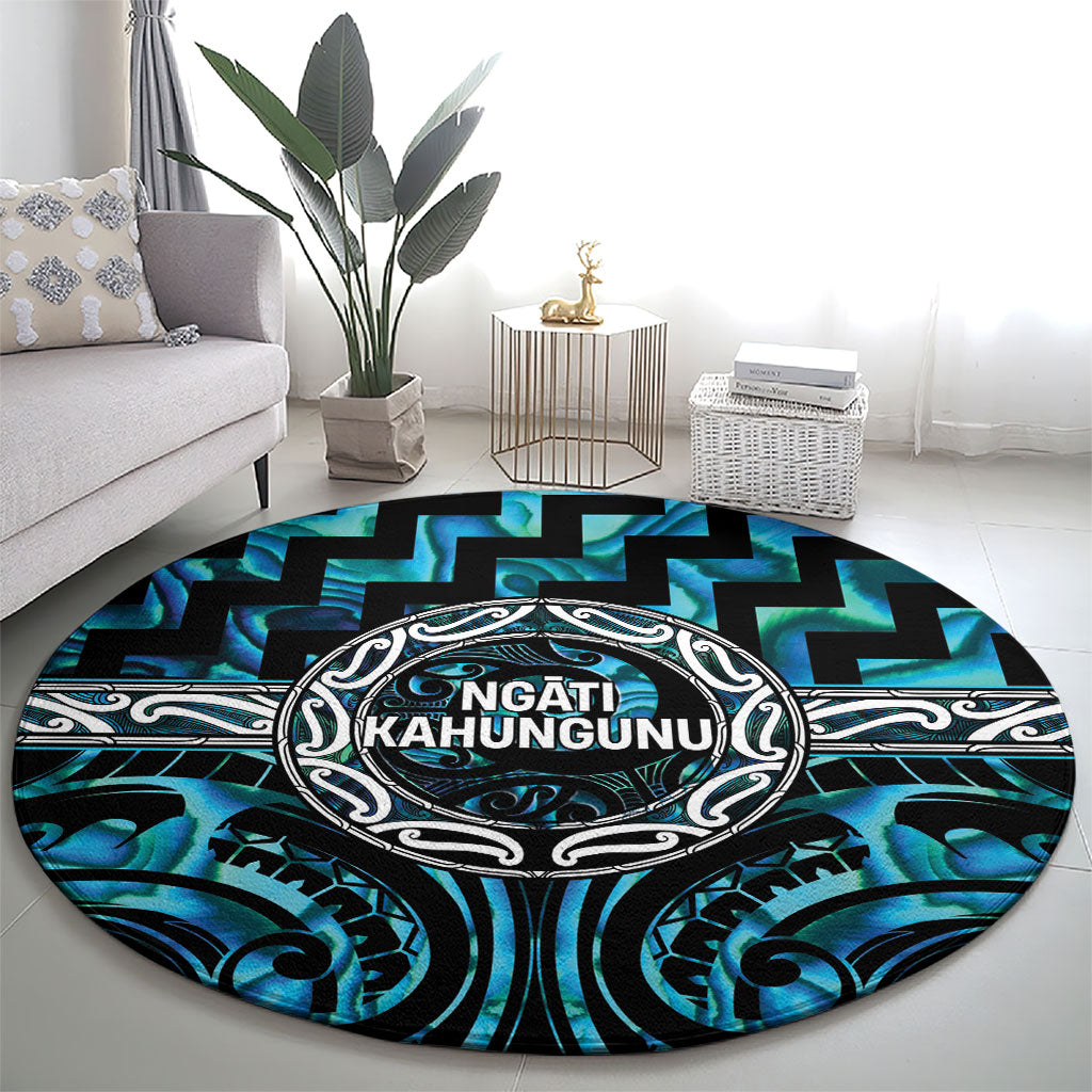 Aotearoa Ngati Kahungunu Round Carpet Maori Iwi Poutama Puhoro Tattoo