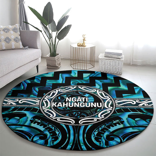 Aotearoa Ngati Kahungunu Round Carpet Maori Iwi Poutama Puhoro Tattoo