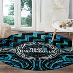 Aotearoa Ngati Kahungunu Round Carpet Maori Iwi Poutama Puhoro Tattoo