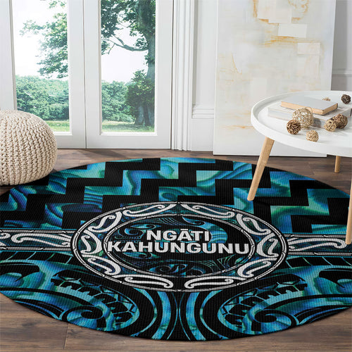Aotearoa Ngati Kahungunu Round Carpet Maori Iwi Poutama Puhoro Tattoo