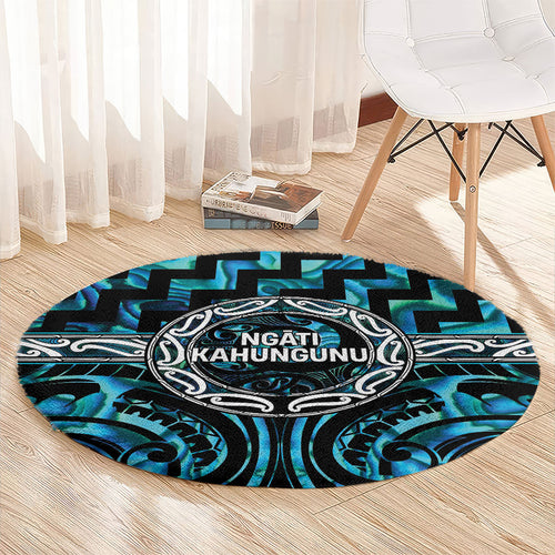 Aotearoa Ngati Kahungunu Round Carpet Maori Iwi Poutama Puhoro Tattoo