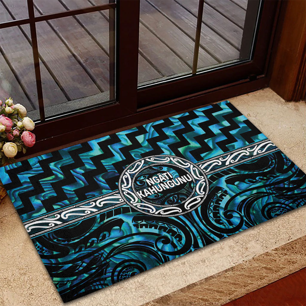 Aotearoa Ngati Kahungunu Rubber Doormat Maori Iwi Poutama Puhoro Tattoo