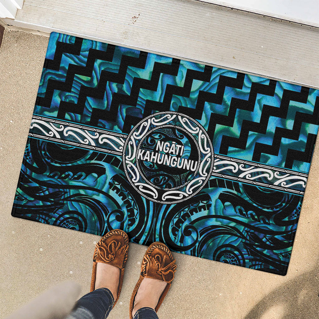 Aotearoa Ngati Kahungunu Rubber Doormat Maori Iwi Poutama Puhoro Tattoo