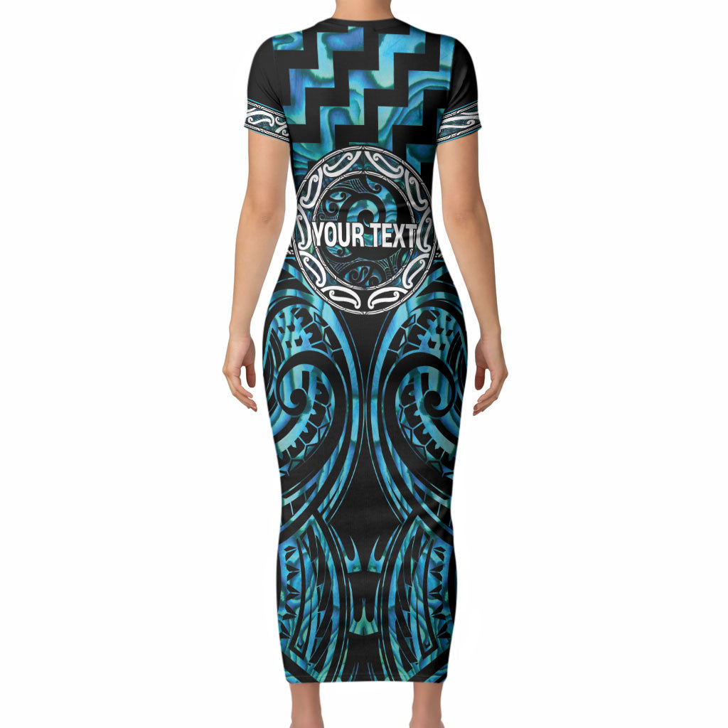 Aotearoa Ngati Kahungunu Personalised Short Sleeve Bodycon Dress Maori Iwi Poutama Puhoro Tattoo