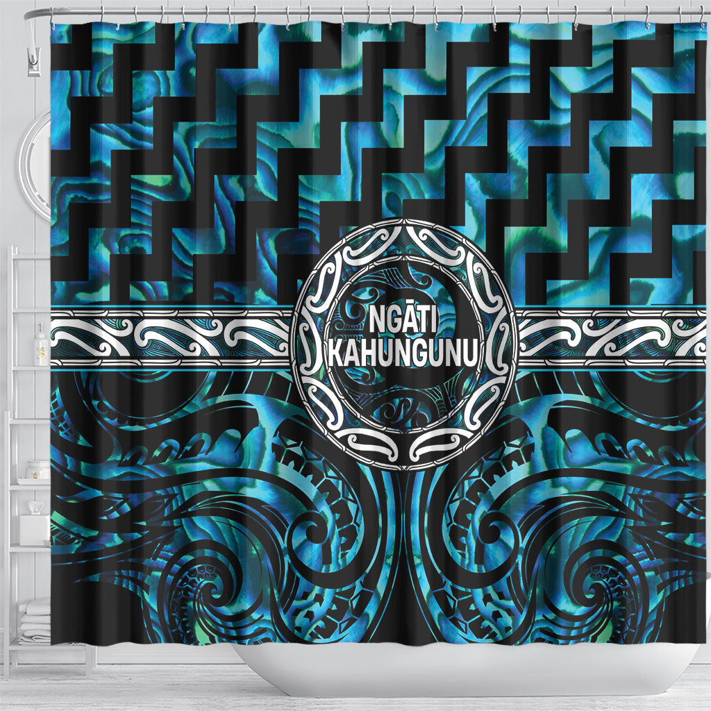 Aotearoa Ngati Kahungunu Shower Curtain Maori Iwi Poutama Puhoro Tattoo