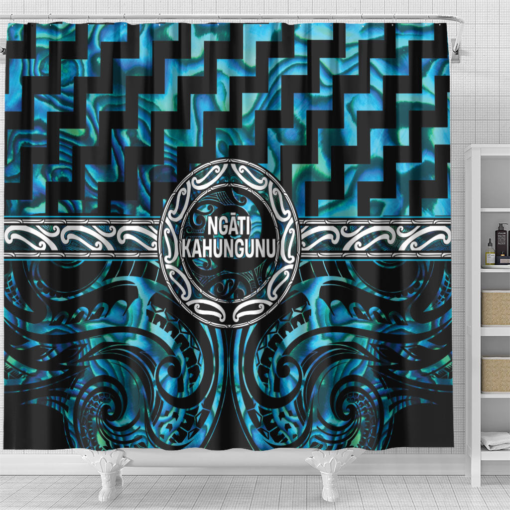 Aotearoa Ngati Kahungunu Shower Curtain Maori Iwi Poutama Puhoro Tattoo