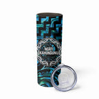 Aotearoa Ngati Kahungunu Personalised Skinny Tumbler Maori Iwi Poutama Puhoro Tattoo