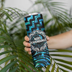Aotearoa Ngati Kahungunu Personalised Skinny Tumbler Maori Iwi Poutama Puhoro Tattoo