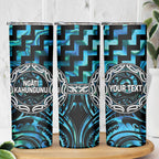 Aotearoa Ngati Kahungunu Personalised Skinny Tumbler Maori Iwi Poutama Puhoro Tattoo