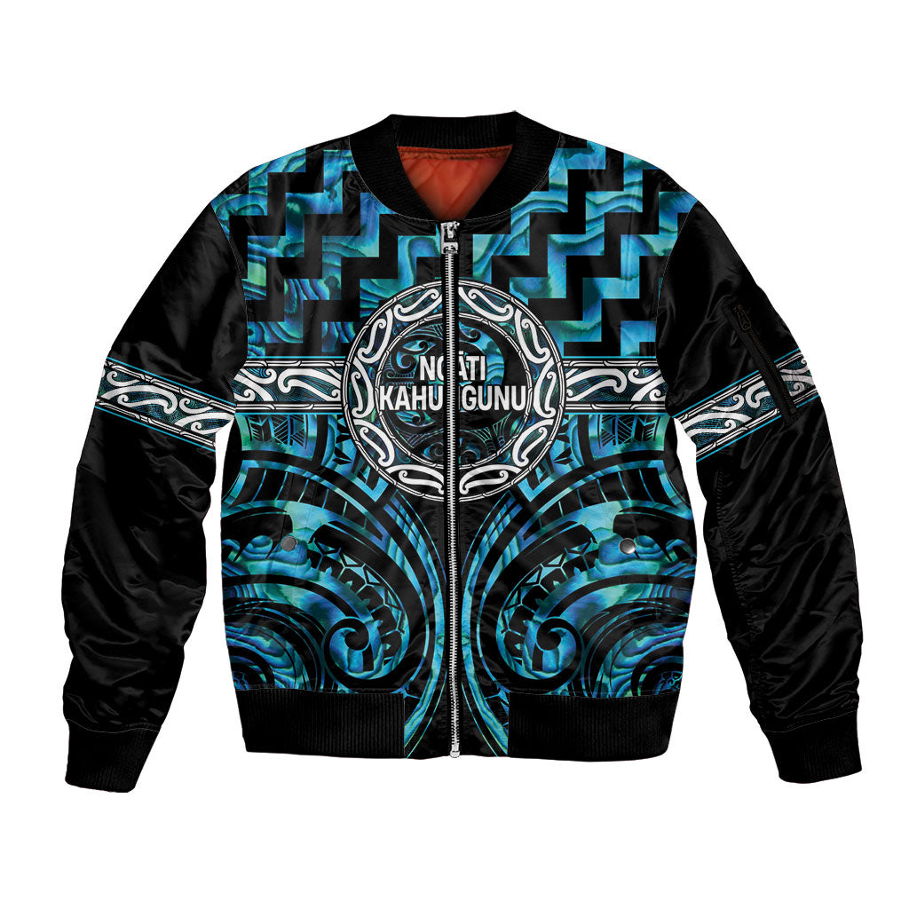 Aotearoa Ngati Kahungunu Personalised Sleeve Zip Bomber Jacket Maori Iwi Poutama Puhoro Tattoo