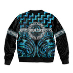 Aotearoa Ngati Kahungunu Personalised Sleeve Zip Bomber Jacket Maori Iwi Poutama Puhoro Tattoo