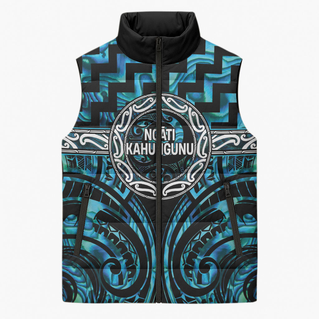 Aotearoa Ngati Kahungunu Personalised Sleeveless Puffer Jacket Maori Iwi Poutama Puhoro Tattoo
