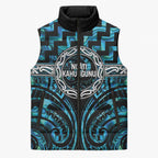 Aotearoa Ngati Kahungunu Personalised Sleeveless Puffer Jacket Maori Iwi Poutama Puhoro Tattoo