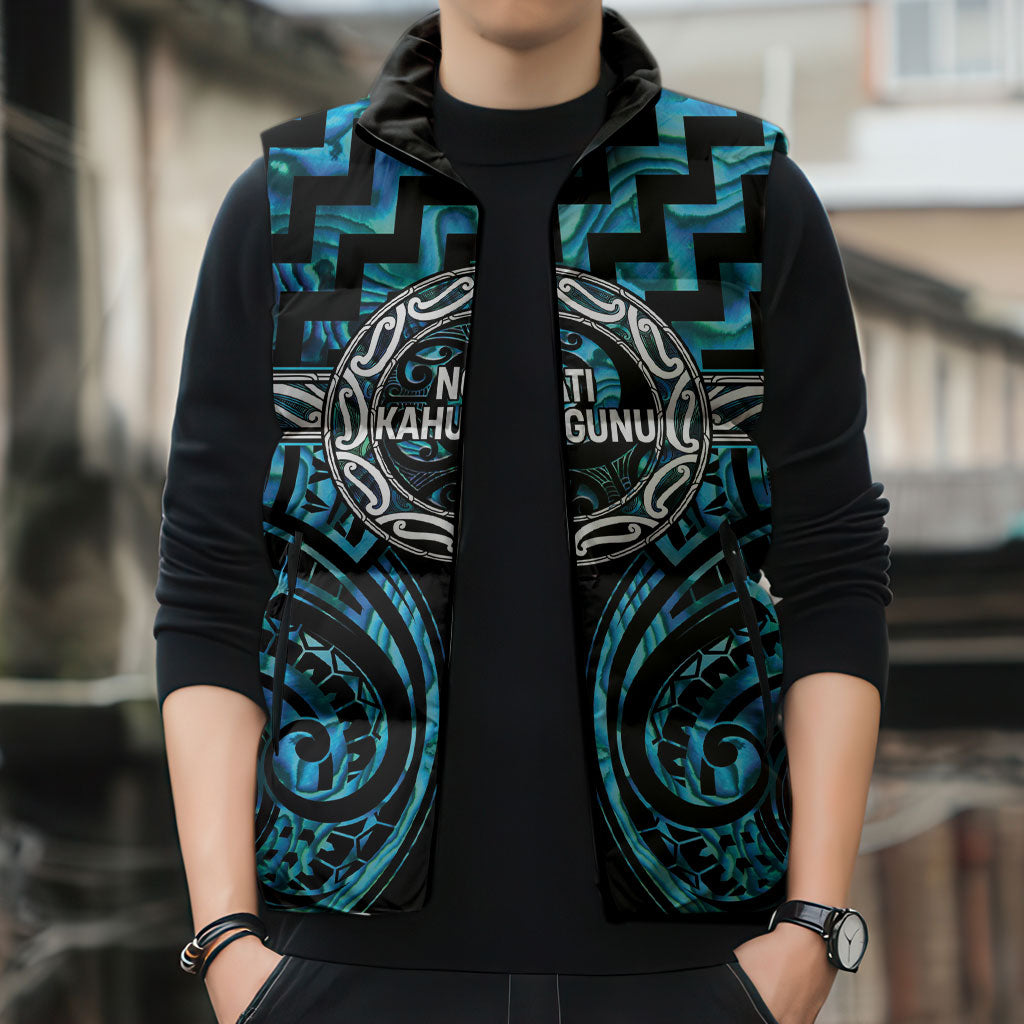 Aotearoa Ngati Kahungunu Personalised Sleeveless Puffer Jacket Maori Iwi Poutama Puhoro Tattoo