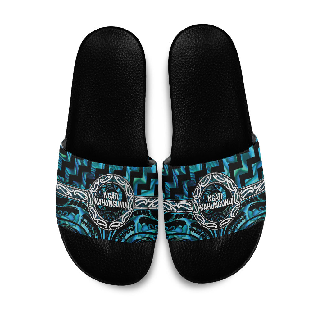 Aotearoa Ngati Kahungunu Slide Sandals Maori Iwi Poutama Puhoro Tattoo
