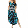 Aotearoa Ngati Kahungunu Personalised Summer Maxi Dress Maori Iwi Poutama Puhoro Tattoo