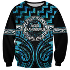 Aotearoa Ngati Kahungunu Personalised Sweatshirt Maori Iwi Poutama Puhoro Tattoo