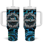 Aotearoa Ngati Kahungunu Personalised Tumbler With Handle Maori Iwi Poutama Puhoro Tattoo