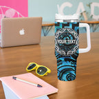 Aotearoa Ngati Kahungunu Personalised Tumbler With Handle Maori Iwi Poutama Puhoro Tattoo
