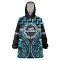 Aotearoa Ngati Kahungunu Personalised Wearable Blanket Hoodie Maori Iwi Poutama Puhoro Tattoo