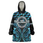 Aotearoa Ngati Kahungunu Personalised Wearable Blanket Hoodie Maori Iwi Poutama Puhoro Tattoo