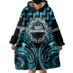 Aotearoa Ngati Kahungunu Personalised Wearable Blanket Hoodie Maori Iwi Poutama Puhoro Tattoo