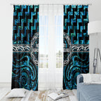 Aotearoa Ngati Kahungunu Window Curtain Maori Iwi Poutama Puhoro Tattoo
