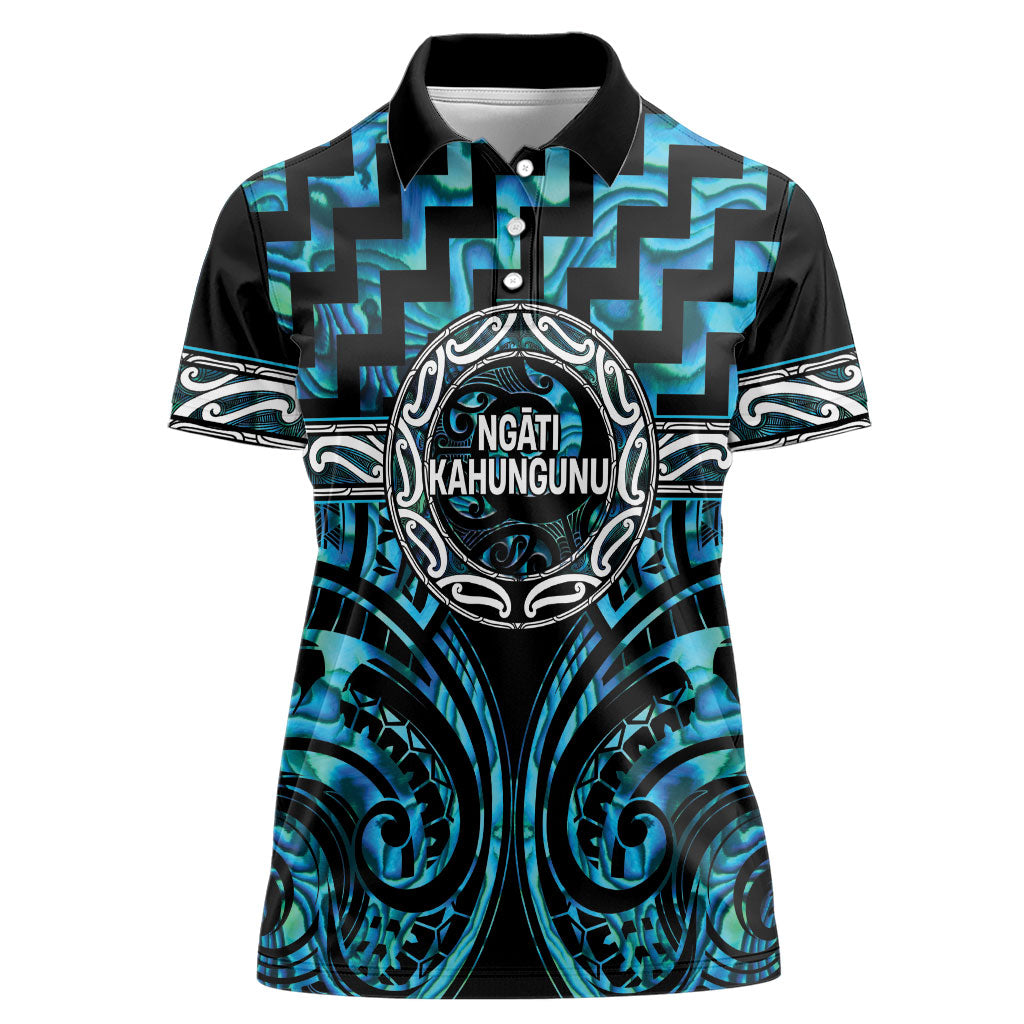 Aotearoa Ngati Kahungunu Personalised Women Polo Shirt Maori Iwi Poutama Puhoro Tattoo