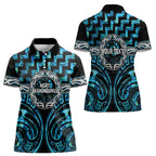 Aotearoa Ngati Kahungunu Personalised Women Polo Shirt Maori Iwi Poutama Puhoro Tattoo