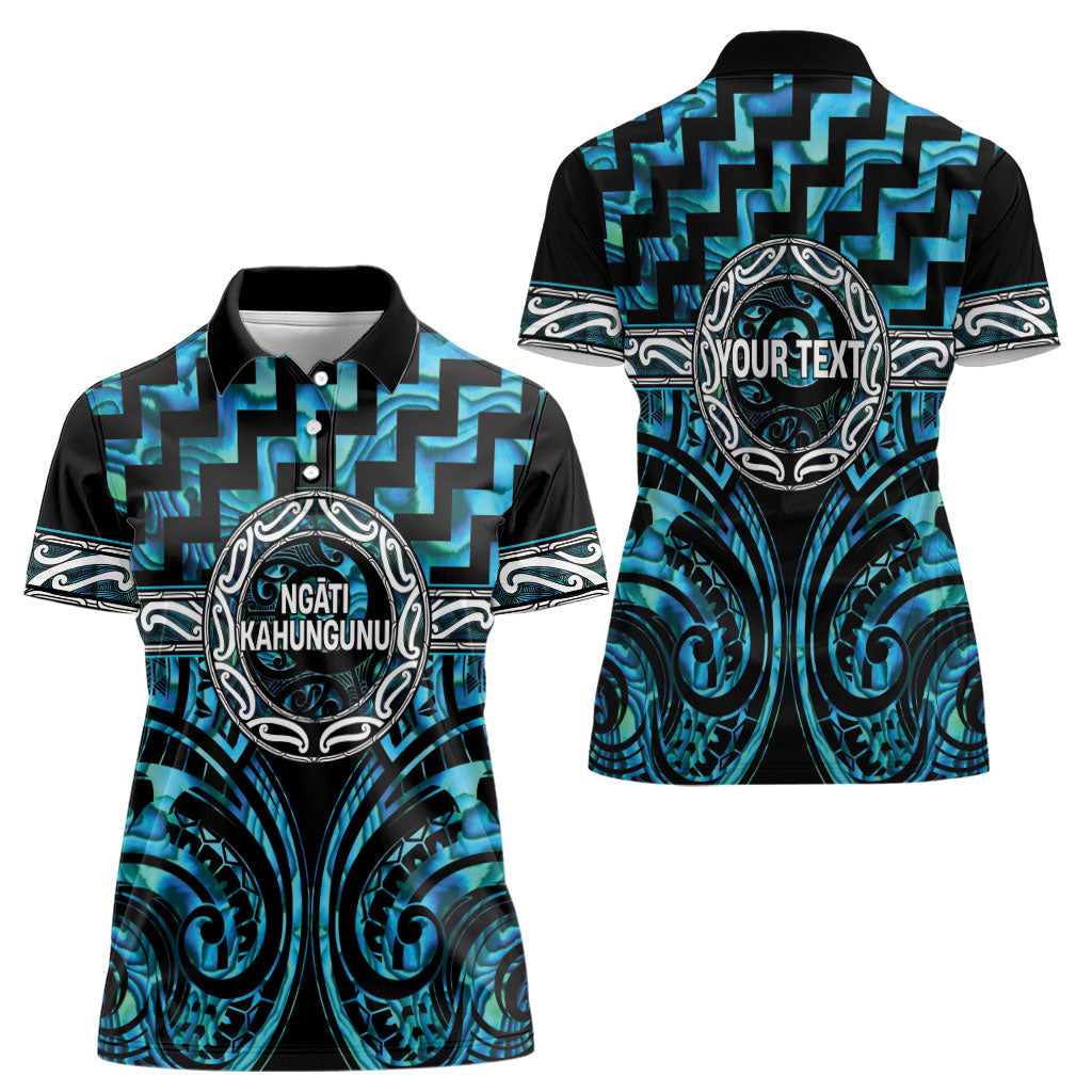 Aotearoa Ngati Kahungunu Personalised Women Polo Shirt Maori Iwi Poutama Puhoro Tattoo