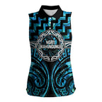 Aotearoa Ngati Kahungunu Personalised Women Sleeveless Polo Shirt Maori Iwi Poutama Puhoro Tattoo