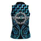 Aotearoa Ngati Kahungunu Personalised Women Sleeveless Polo Shirt Maori Iwi Poutama Puhoro Tattoo