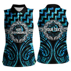 Aotearoa Ngati Kahungunu Personalised Women Sleeveless Polo Shirt Maori Iwi Poutama Puhoro Tattoo