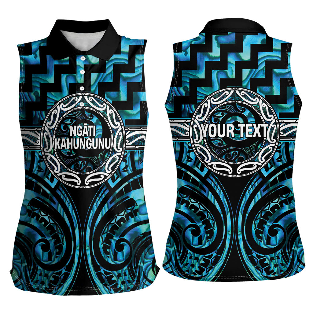 Aotearoa Ngati Kahungunu Personalised Women Sleeveless Polo Shirt Maori Iwi Poutama Puhoro Tattoo
