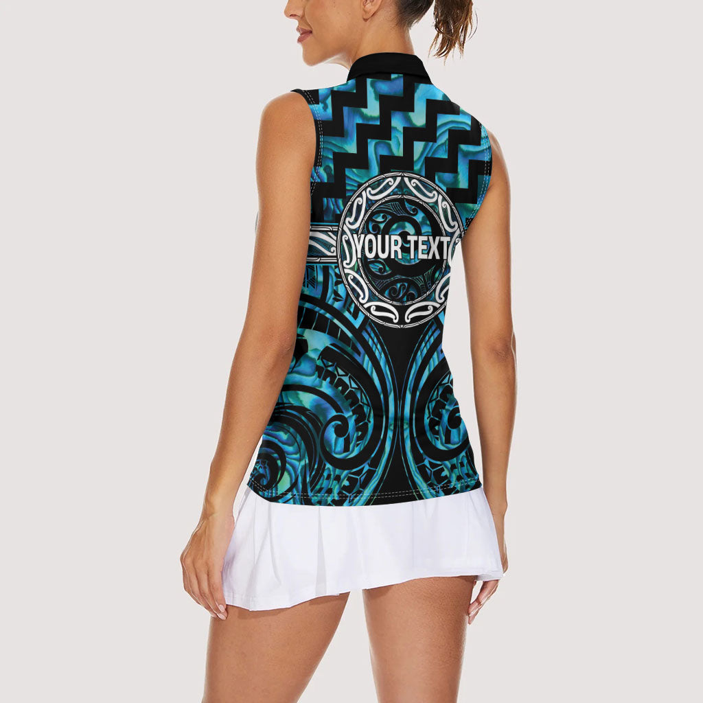 Aotearoa Ngati Kahungunu Personalised Women Sleeveless Polo Shirt Maori Iwi Poutama Puhoro Tattoo