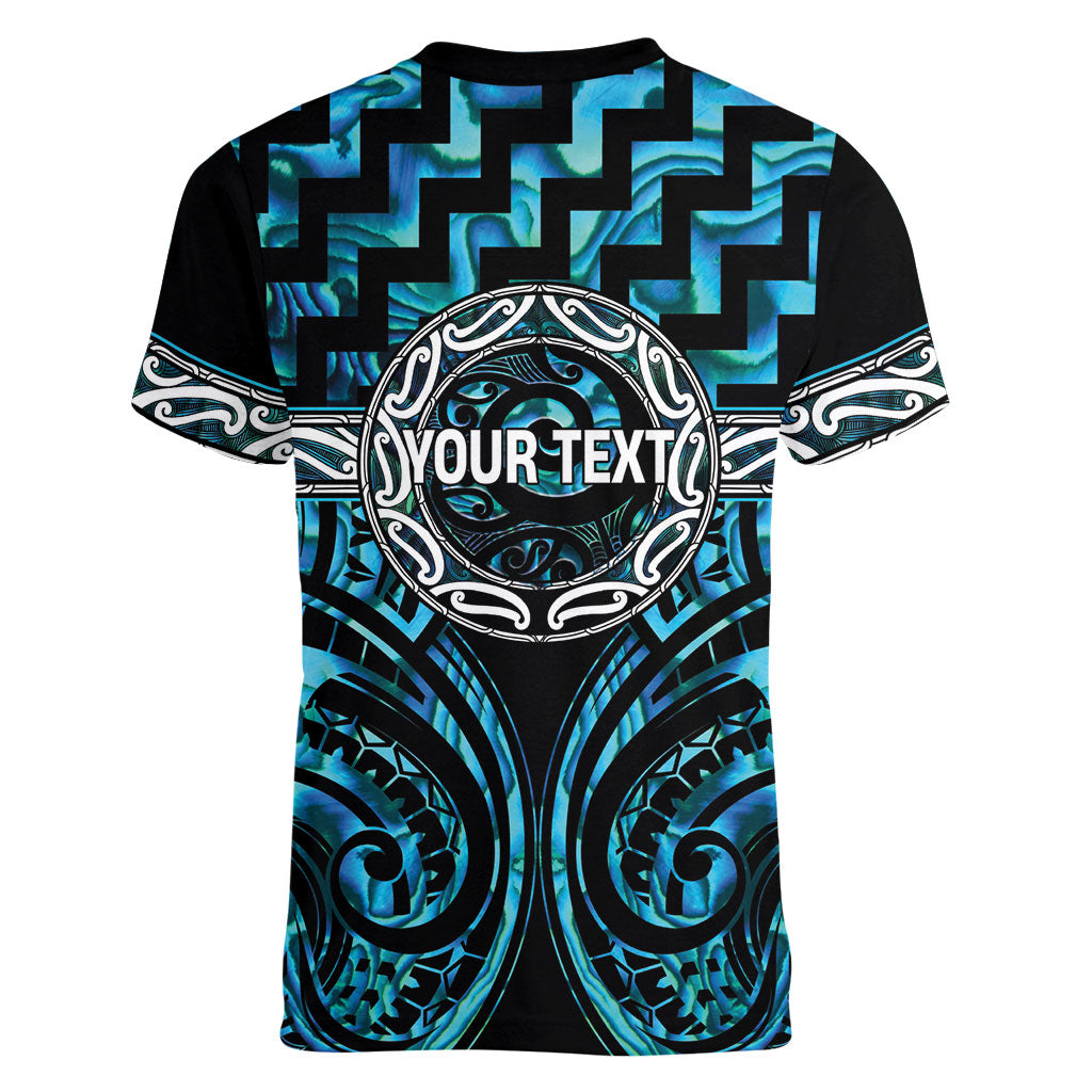 Aotearoa Ngati Kahungunu Personalised Women V-Neck T-Shirt Maori Iwi Poutama Puhoro Tattoo