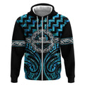Aotearoa Ngati Kahungunu Personalised Zip Hoodie Maori Iwi Poutama Puhoro Tattoo