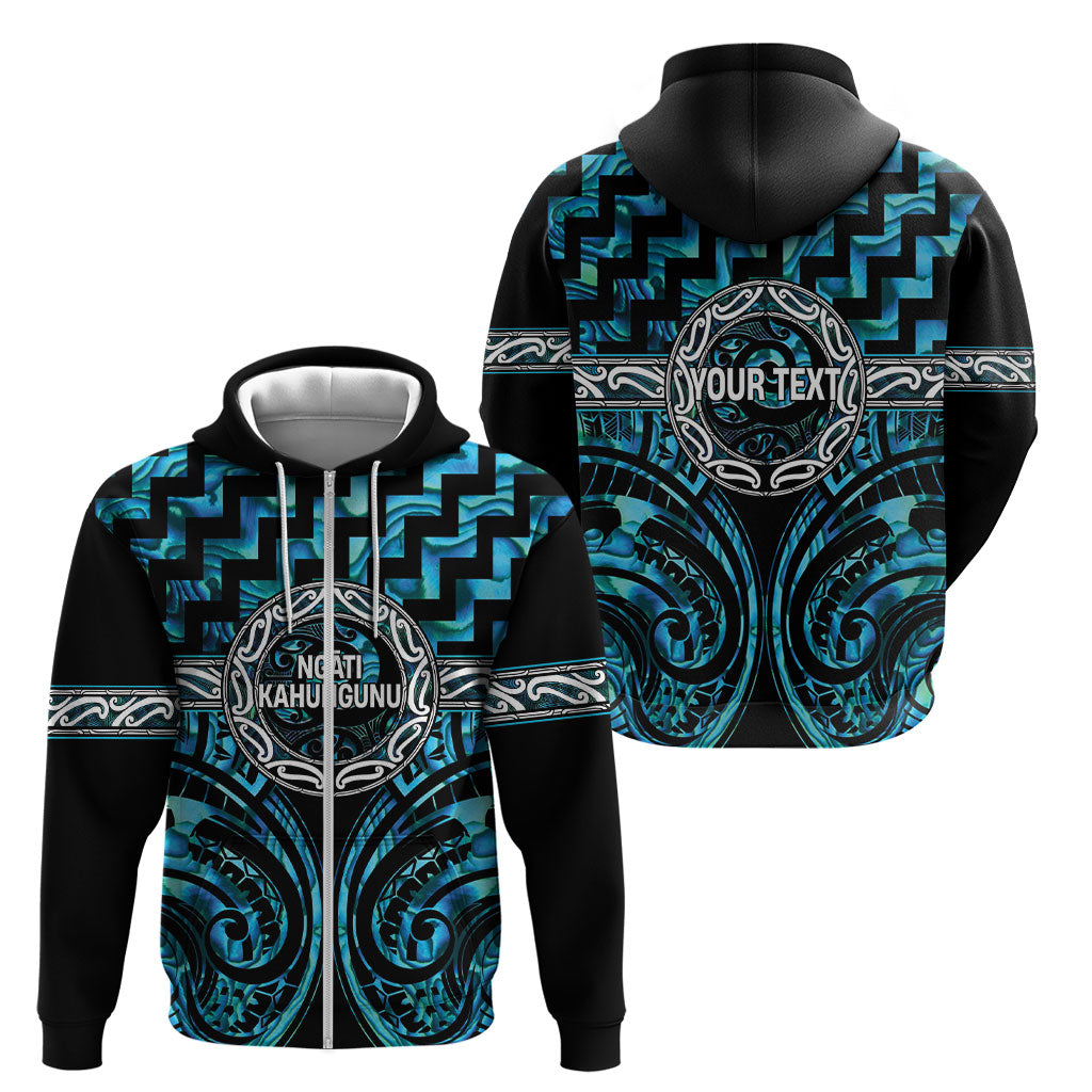 Aotearoa Ngati Kahungunu Personalised Zip Hoodie Maori Iwi Poutama Puhoro Tattoo