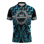 Aotearoa Ngati Kahungunu Personalised Zipper Polo Shirt Maori Iwi Poutama Puhoro Tattoo