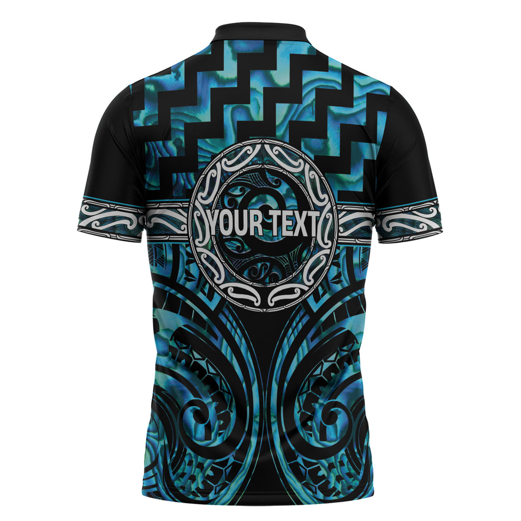 Aotearoa Ngati Kahungunu Personalised Zipper Polo Shirt Maori Iwi Poutama Puhoro Tattoo