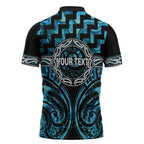 Aotearoa Ngati Kahungunu Personalised Zipper Polo Shirt Maori Iwi Poutama Puhoro Tattoo