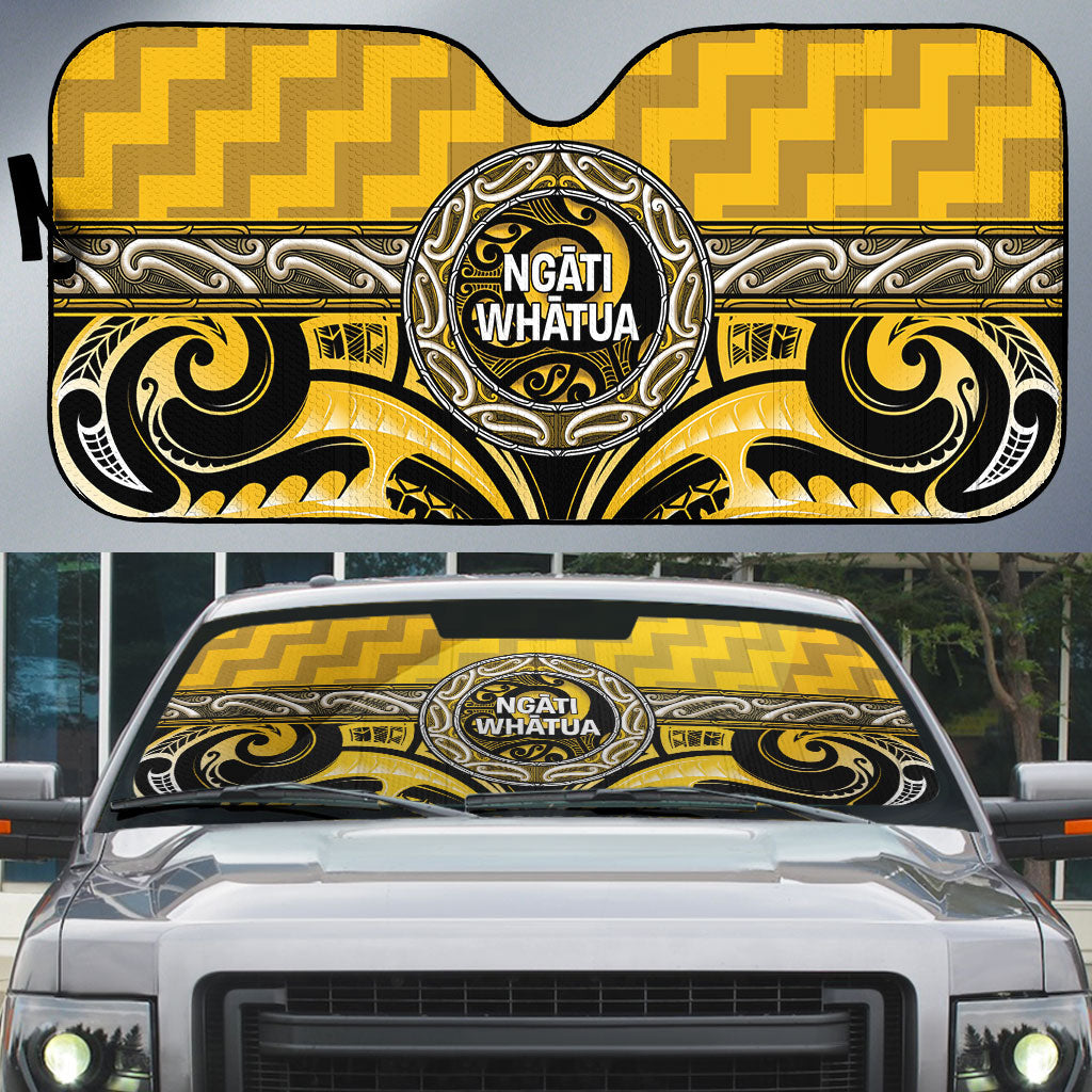 Aotearoa Ngati Whatua Auto Sun Shade Maori Iwi Poutama Puhoro Tattoo