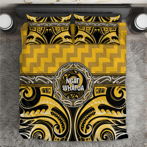 Aotearoa Ngati Whatua Bedding Set Maori Iwi Poutama Puhoro Tattoo