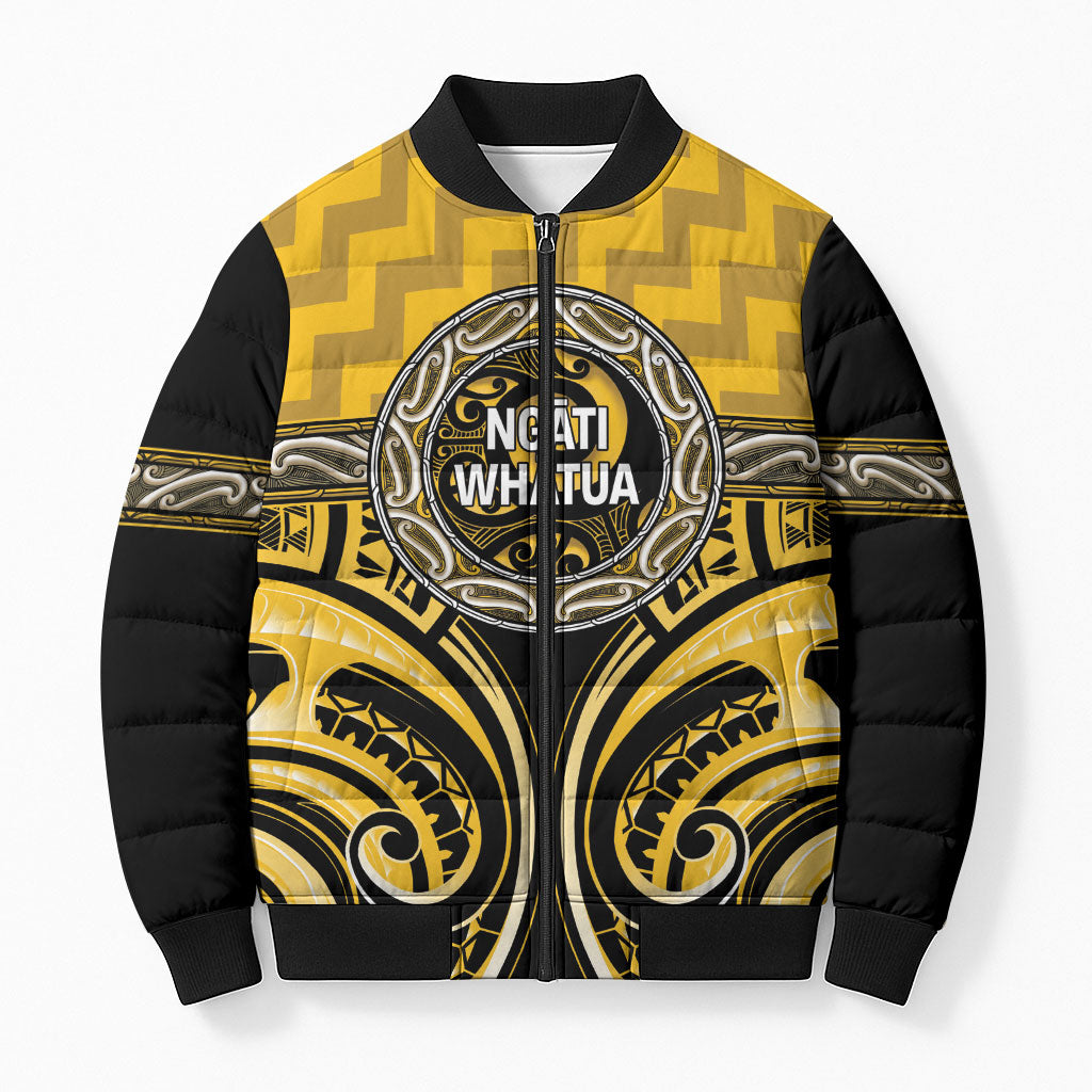 Aotearoa Ngati Whatua Personalised Bomber Puffer Jacket Maori Iwi Poutama Puhoro Tattoo